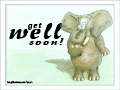 Elephant with a surgical face mask on his trunk: “get well soon!”